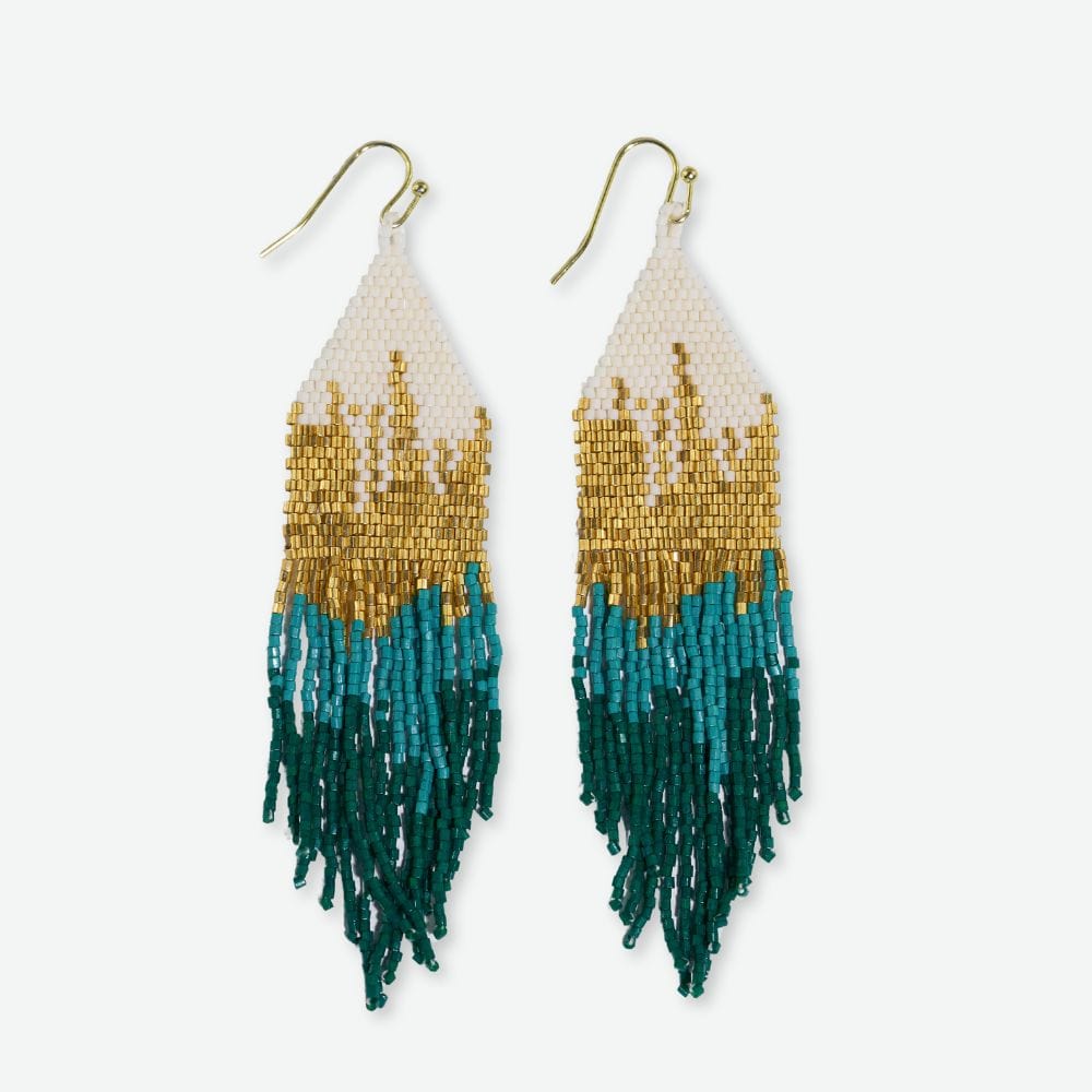 Claire Ombre Beaded Fringe Earrings by Ink+Alloy