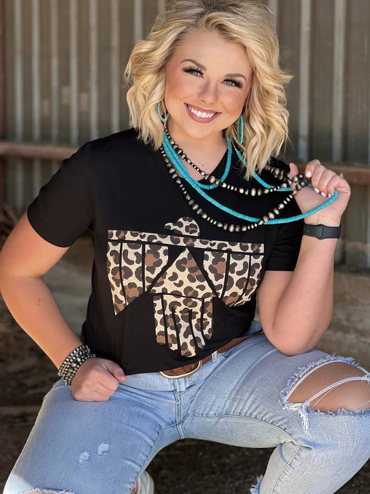 Ella's Leopard Thunderbird Tee by Texas True Threads