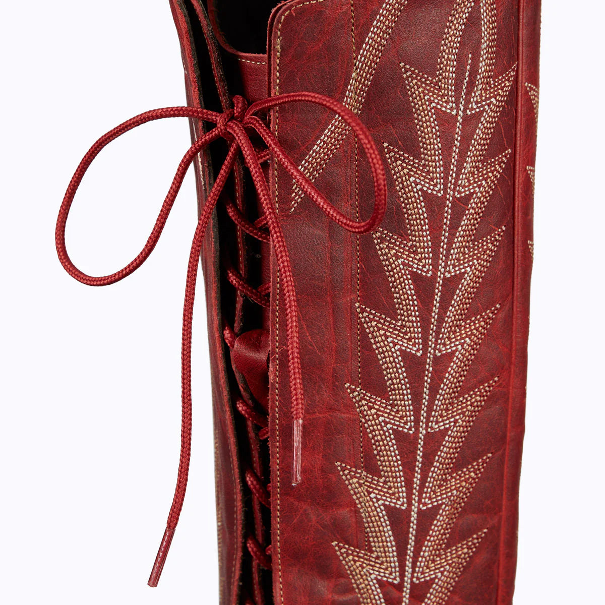 The Lexington OTK Boot in Smoldering Ruby by Lane Boots