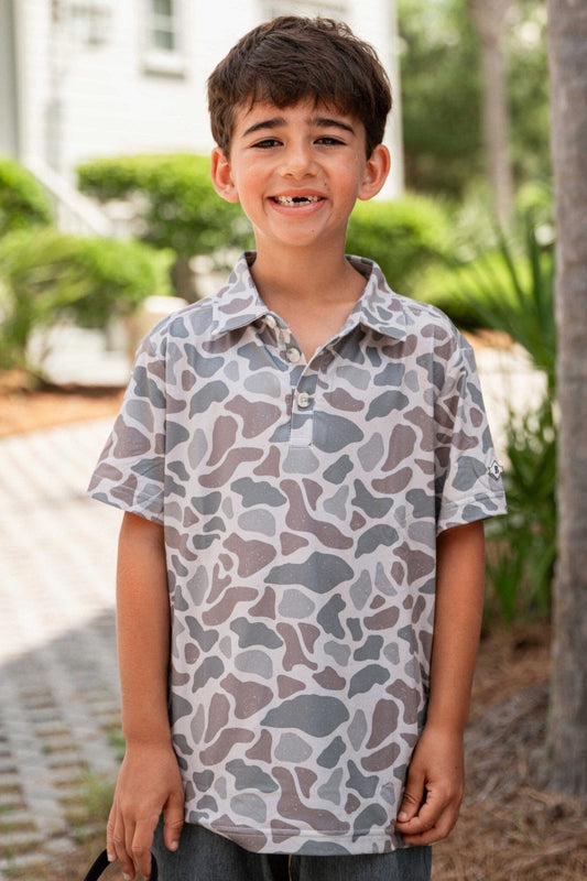 Classic Deer Camo Youth Polo by Burlebo