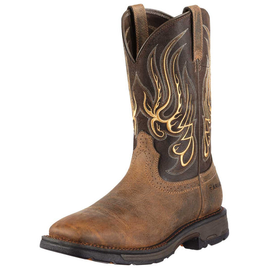 Ariat Workhog Mesteno Plain Toe Earth-Coffee