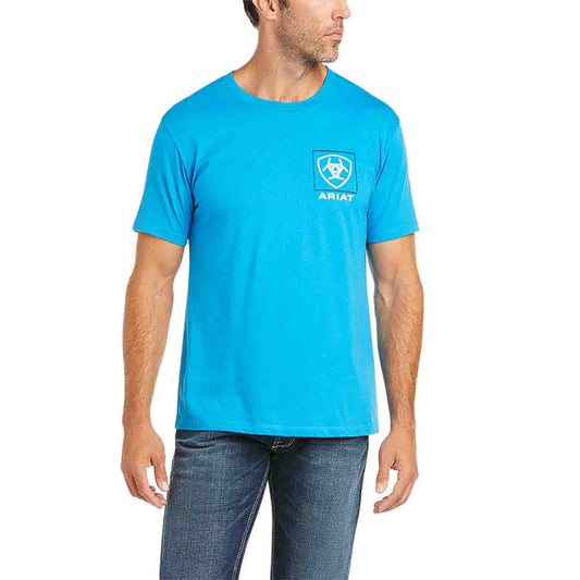 Mens Ariat Linear SSL Tee Turquoise