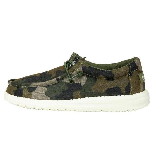 Hey Dude Wally Youth Linen Camo