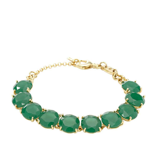 Fossil Glass Bracelet Grn-Gold