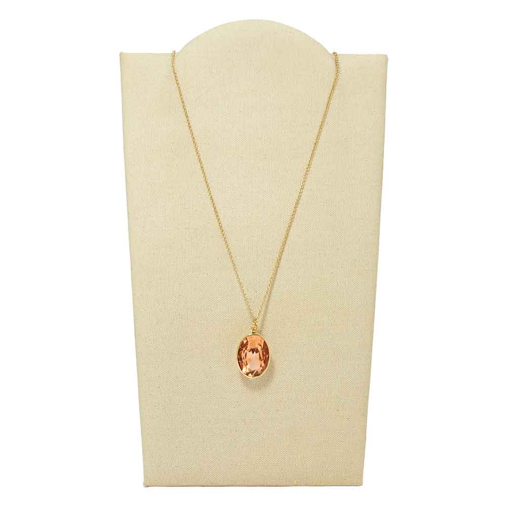 Fossil Oval Pendant Peach-Gold