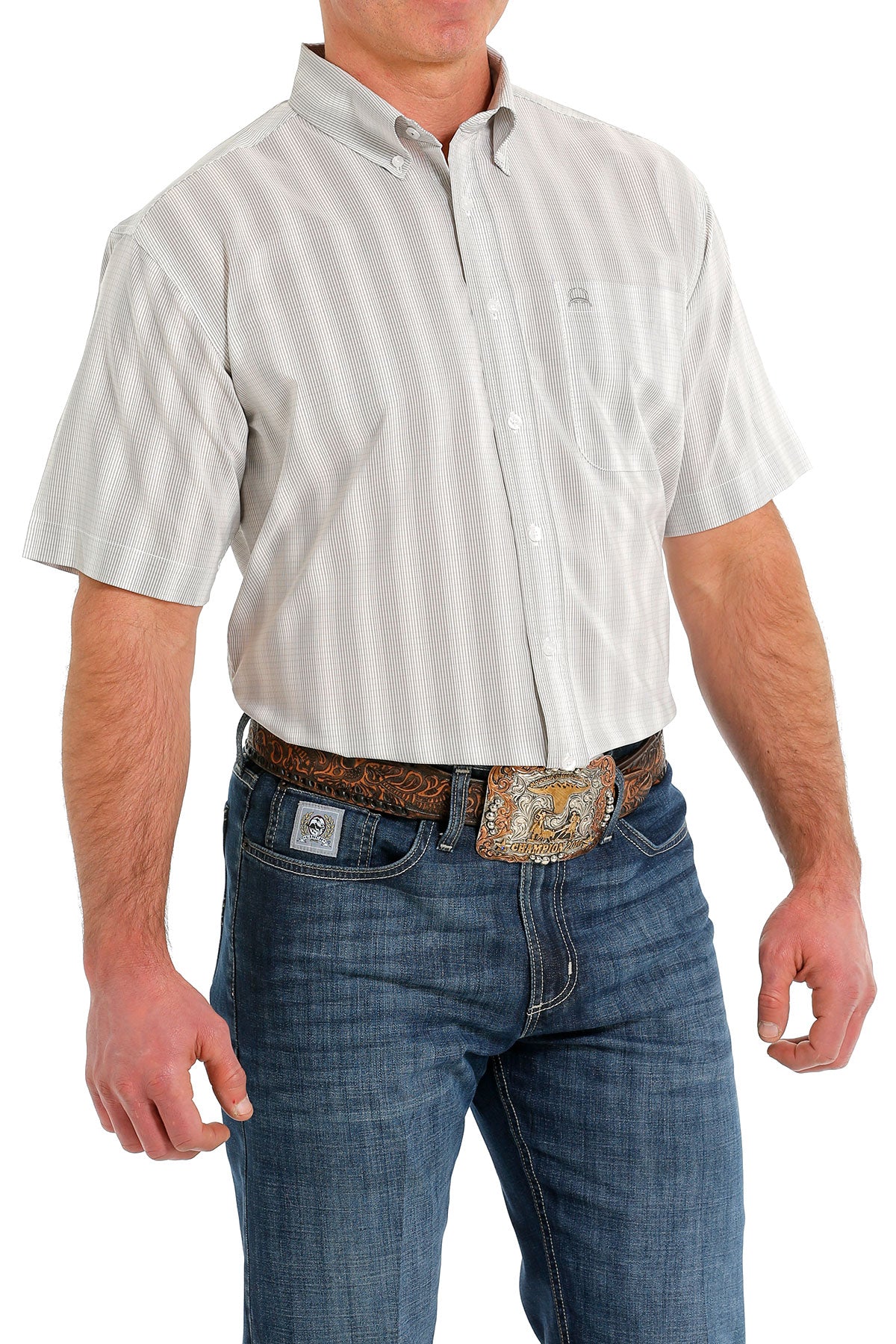 Cinch Arena Flex Short-Sleeve White Print