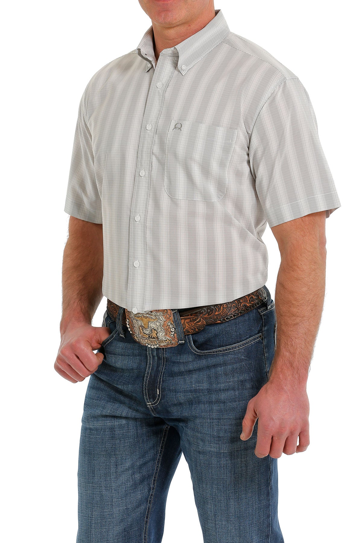 Cinch Arena Flex Short-Sleeve White Print