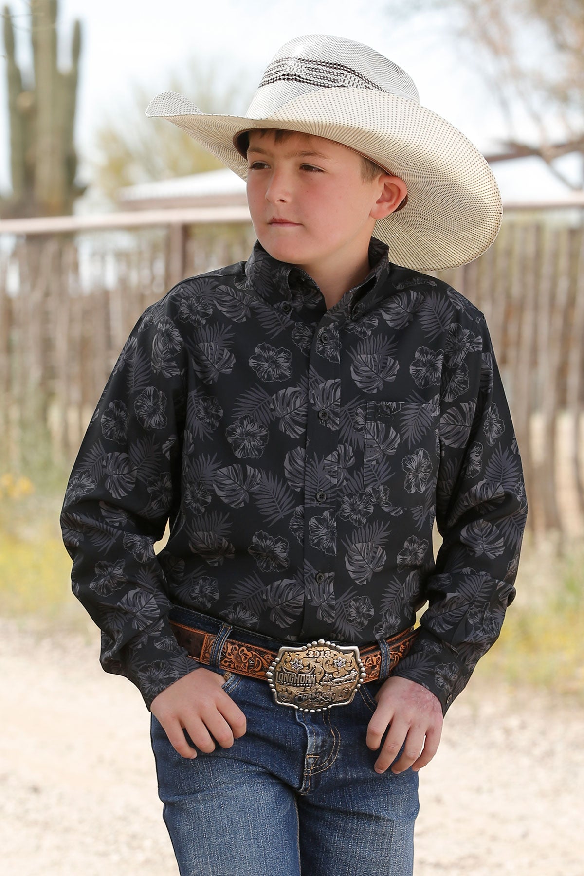 Boys Cinch LS Arena Flex Black