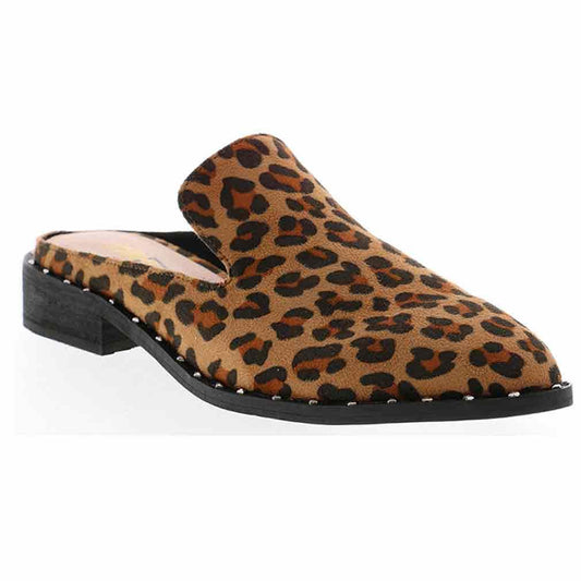 Austin Tan-Leopard Low Mule