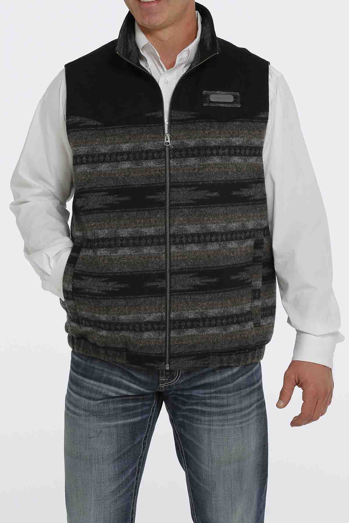 Cinch Mens Concealed Carry Wooly Vest Black