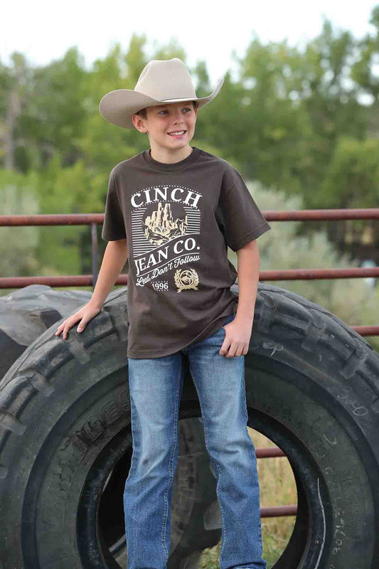 Cinch Boys Graphic Tee Short-Sleeve Brown