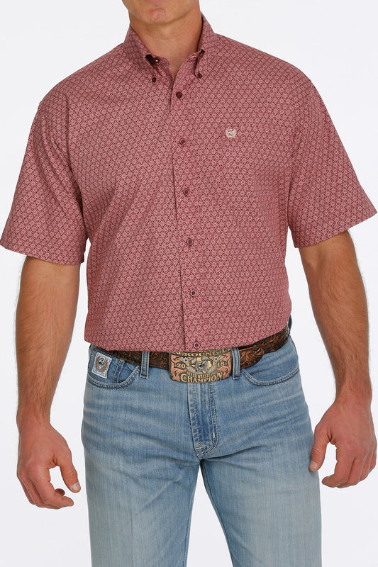 Cinch SSL Shirt Print Burgundy