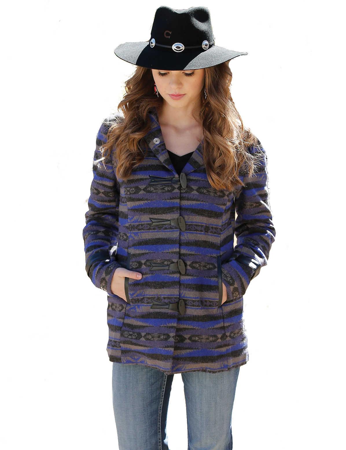 Cruel denim tweed 2025 coat with hood