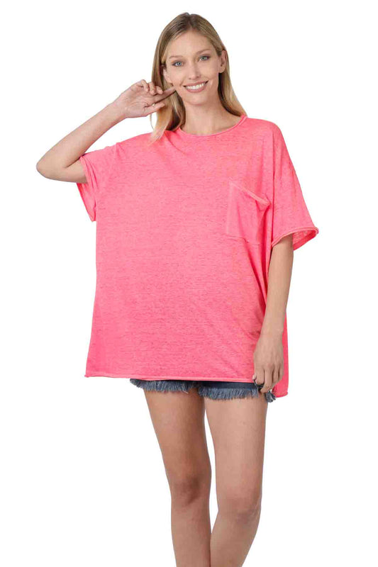 Oversized Melange Burnout Tee