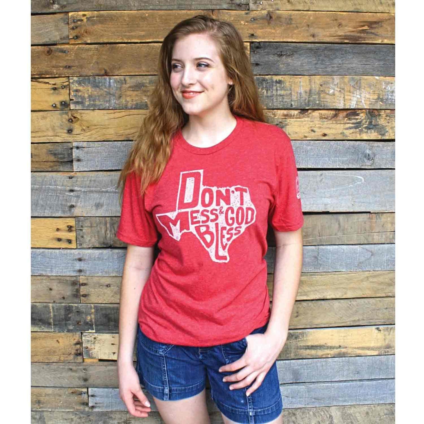 God Bless TX Tee Vintage Red