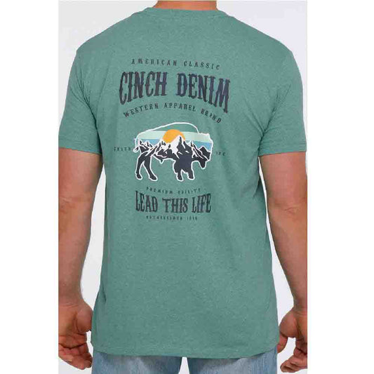 Cinch Mens TShirt Script Green