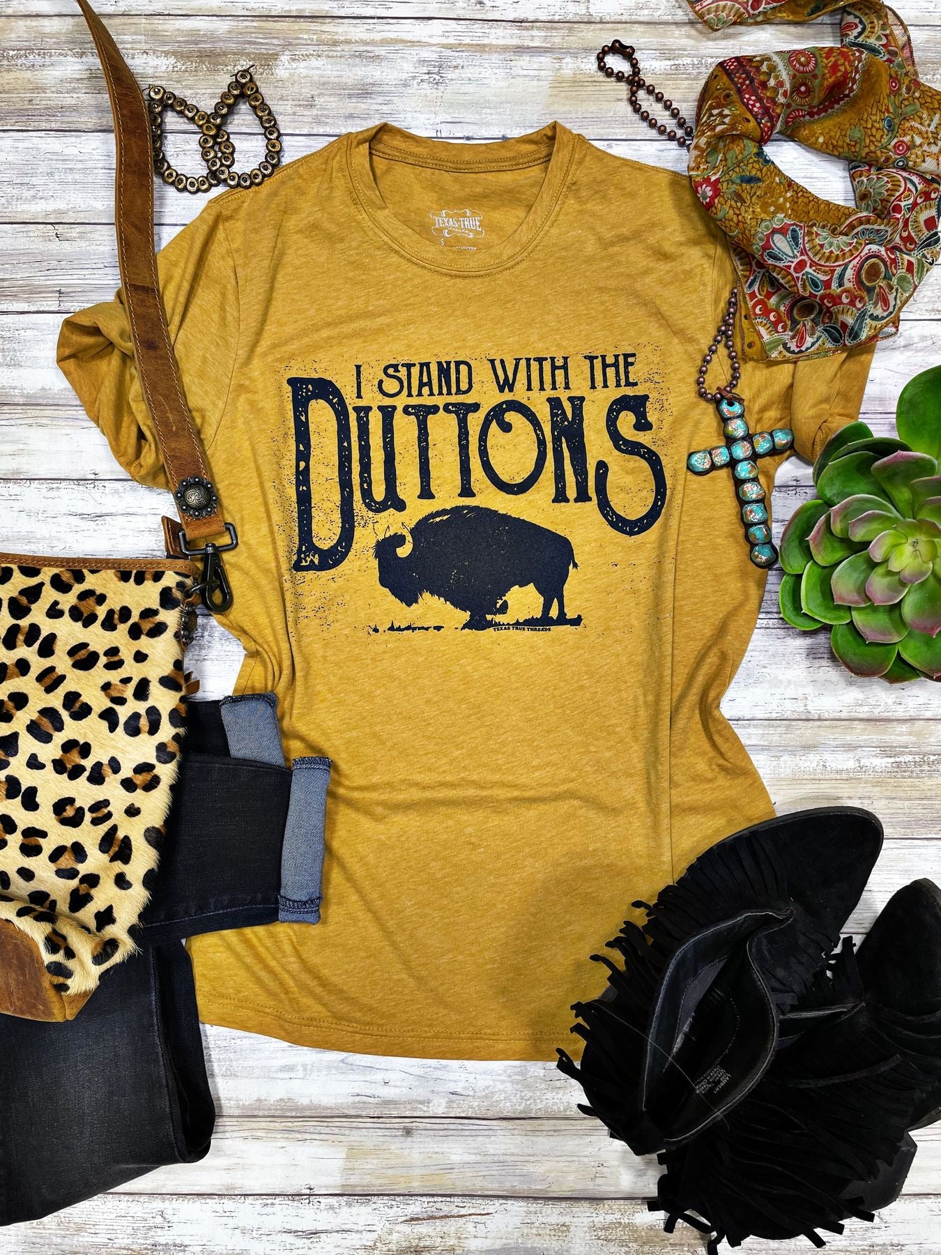 Stand With Duttons Mustard Tee