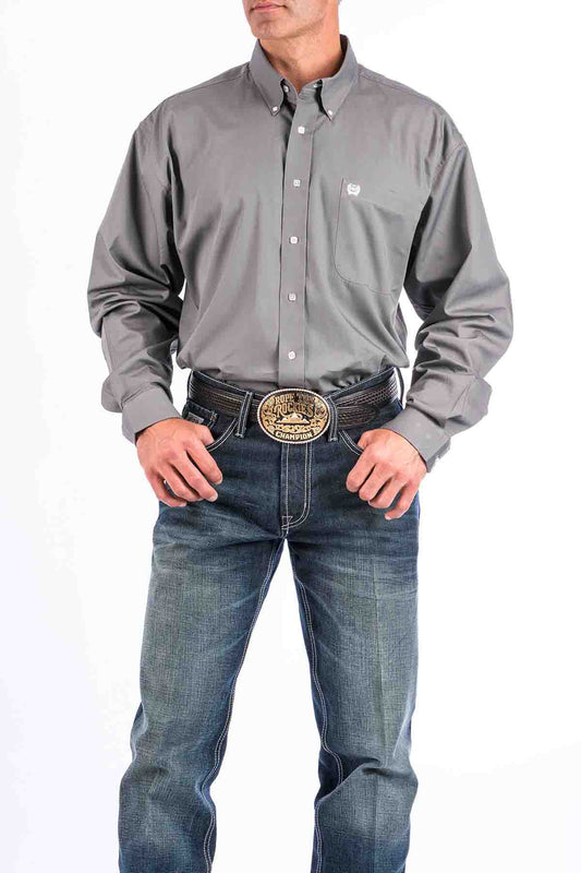 Cinch LSL Solid BD Shirt Grey