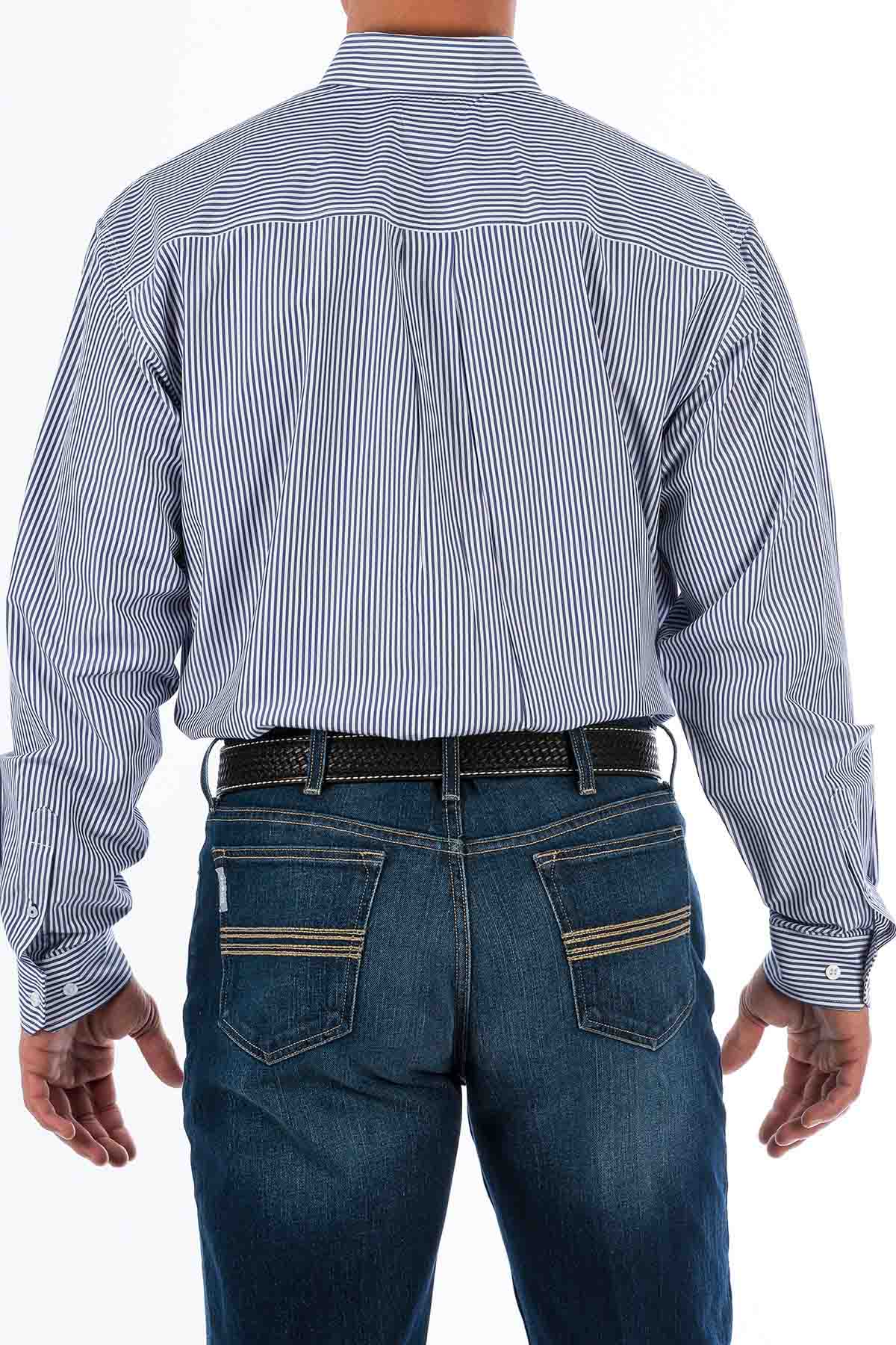 Cinch LSL Stripe BD Shirt Royal