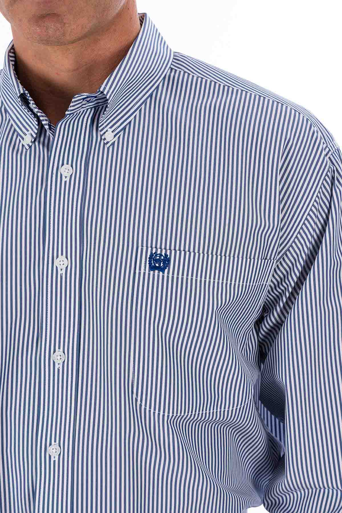 Cinch LSL Stripe BD Shirt Royal