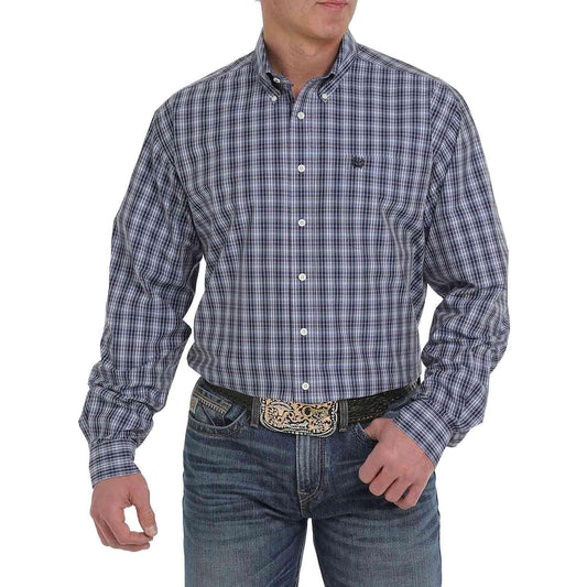 Cinch LSL Plaid BD Shirt Navy