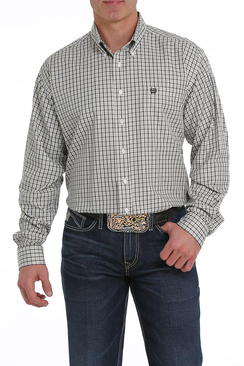 Cinch LSL Plaid BD Shirt Olive