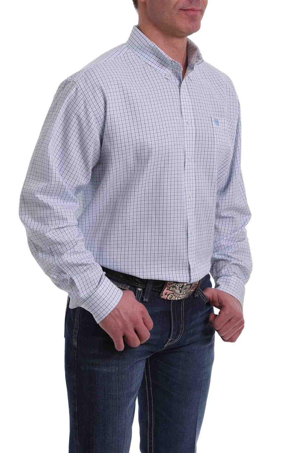 Cinch LSL BD Plaid Shirt White