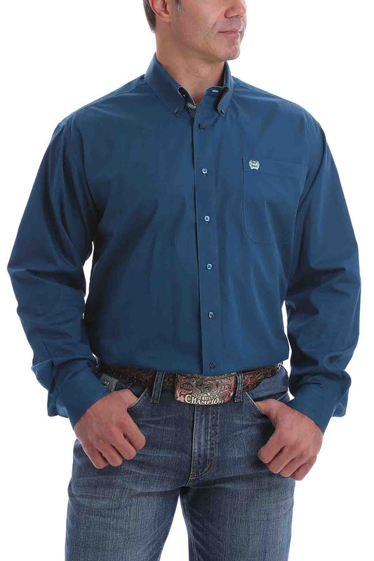 Cinch LSL Solid Shirt Navy Blue