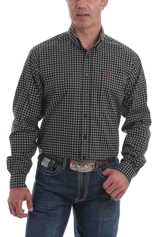 Cinch Shirt Print LSL Black