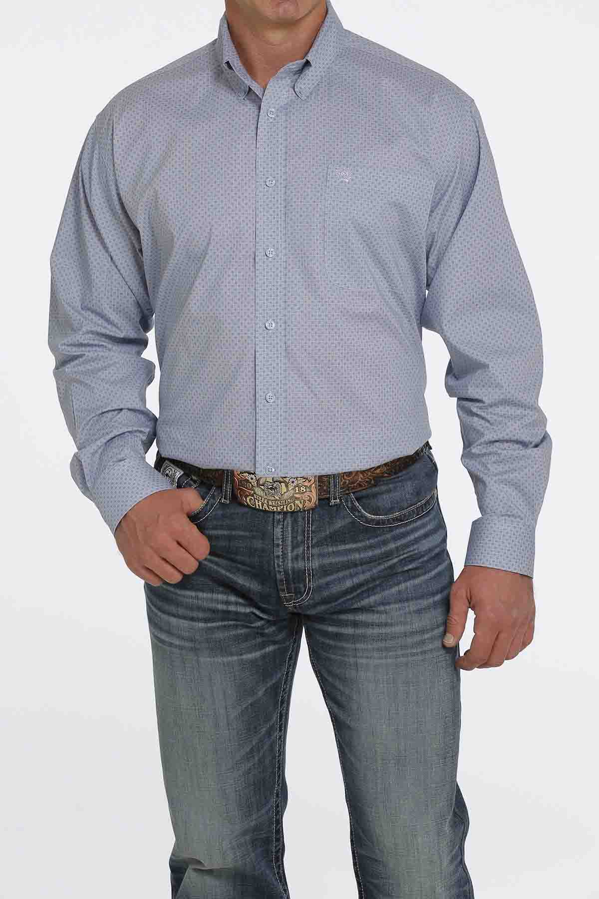 Cinch LSL Button-Down Shirt Lt Blue