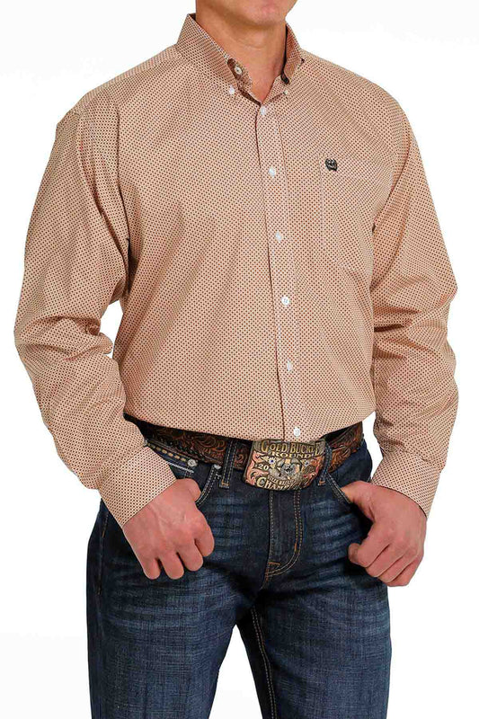 Cinch Long Sleeve Button Down Black-Teal