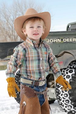 Toddler Cinch Long Sleeve Green Plaid