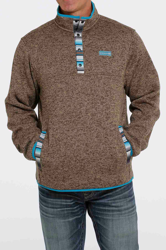 Cinch Men Fleece Pullover Brown