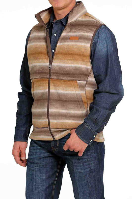 Cinch Mens Fleece Vest Brown