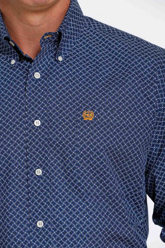 Cinch Shirt Print LS Royal Blue