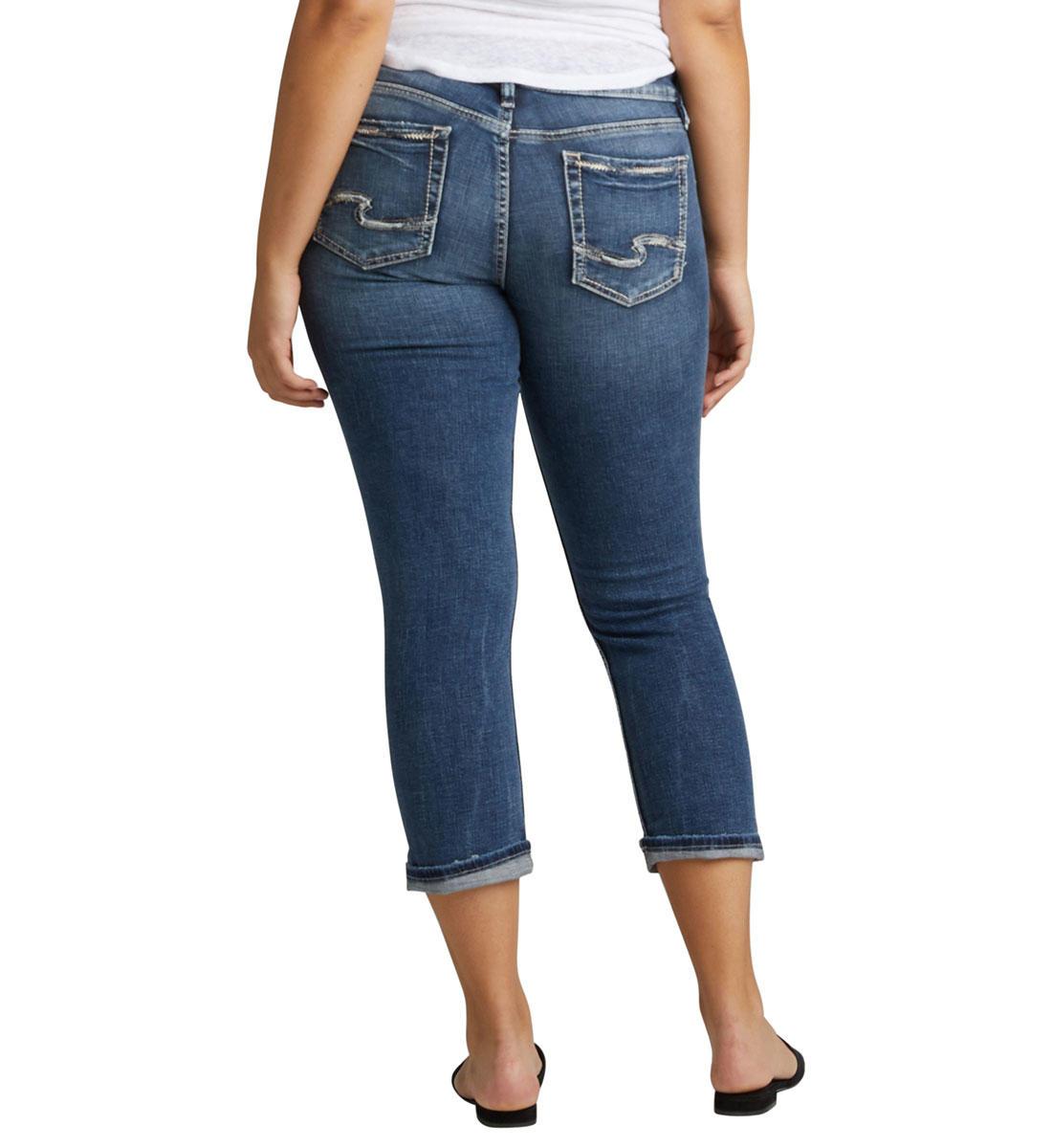 Silver Jeans Elyse Capri Medium Blue