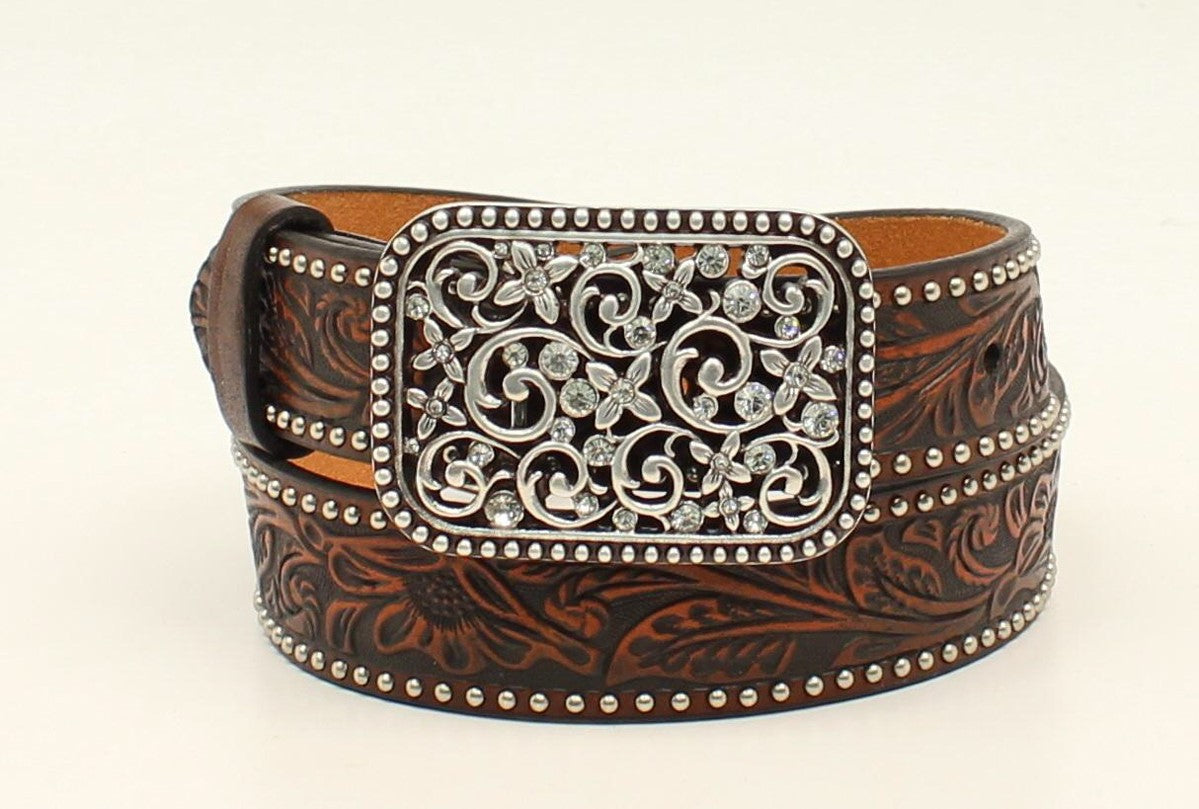 Ariat Girls Floral Belt Black-Brown