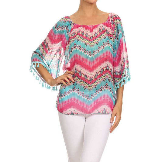 R Rouge Chevron Top T2810