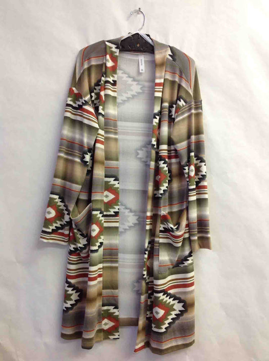 LS Aztec Print Open Cardigan