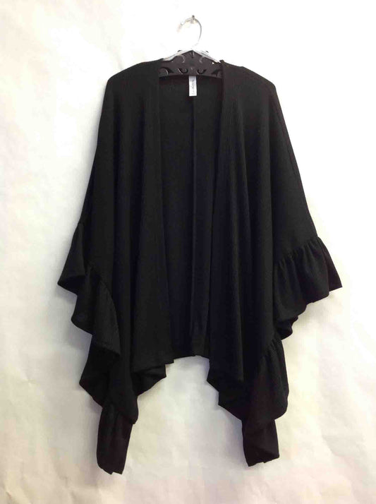 LS Solid Open Cardigan Black