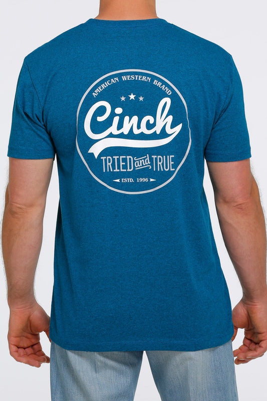 Cinch Mens T-Shirt Script Teal