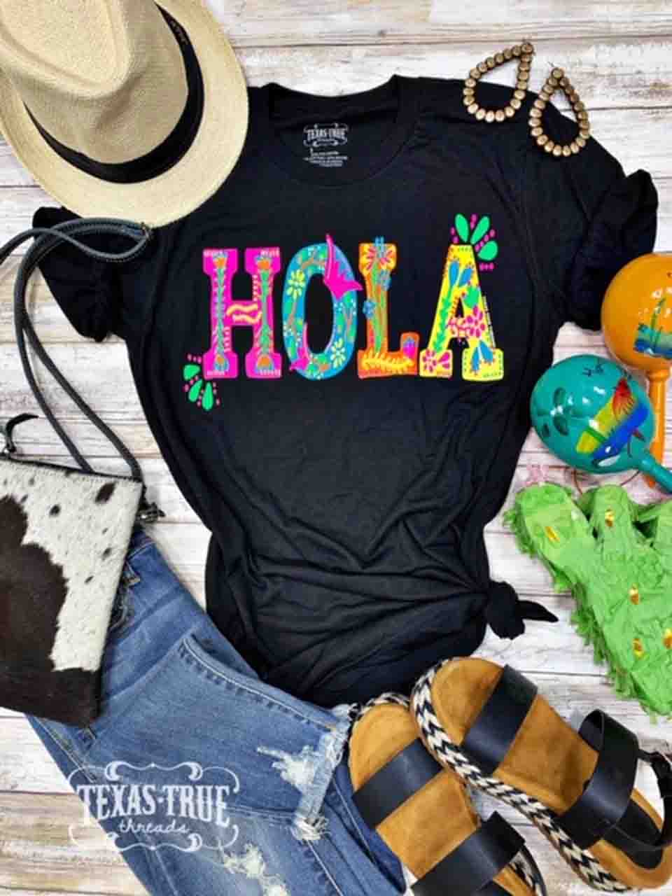 Hola Black Triblend Tee