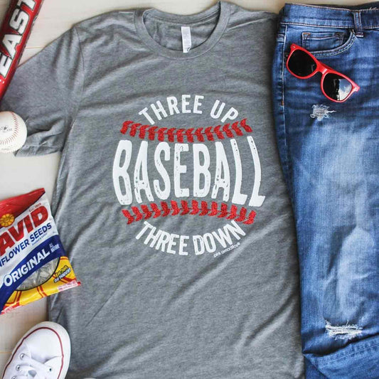 Softball V-Neck Tee Gray