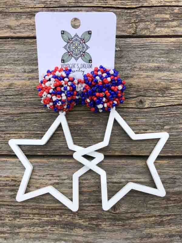 Large Star Pom Earrings