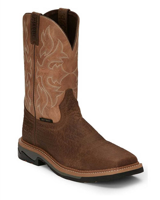 Justin Composite Safety-Toe Work Boots Stampede Bolt Caramel